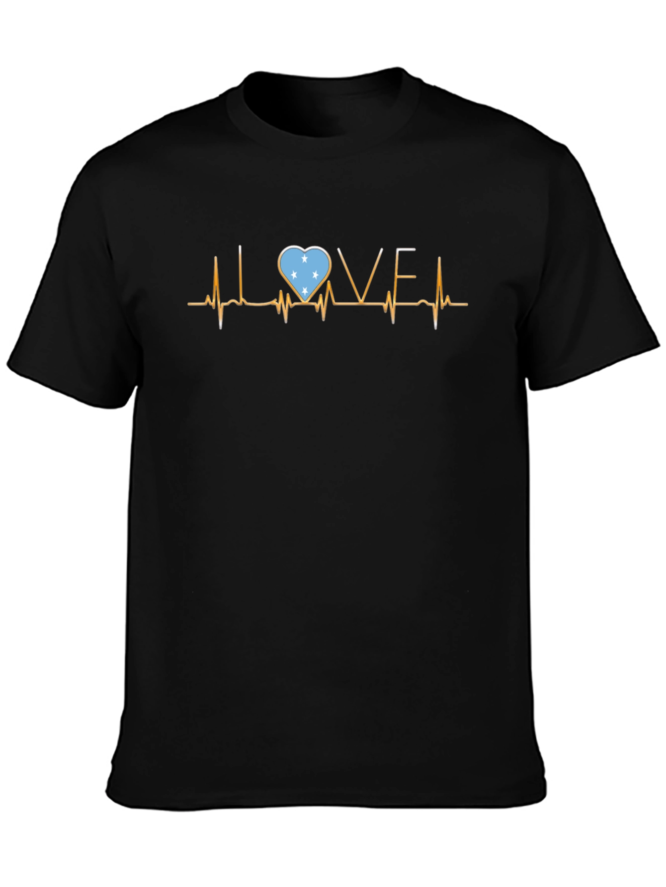 Love Micronesia Flag Heartbeat T-Shirt