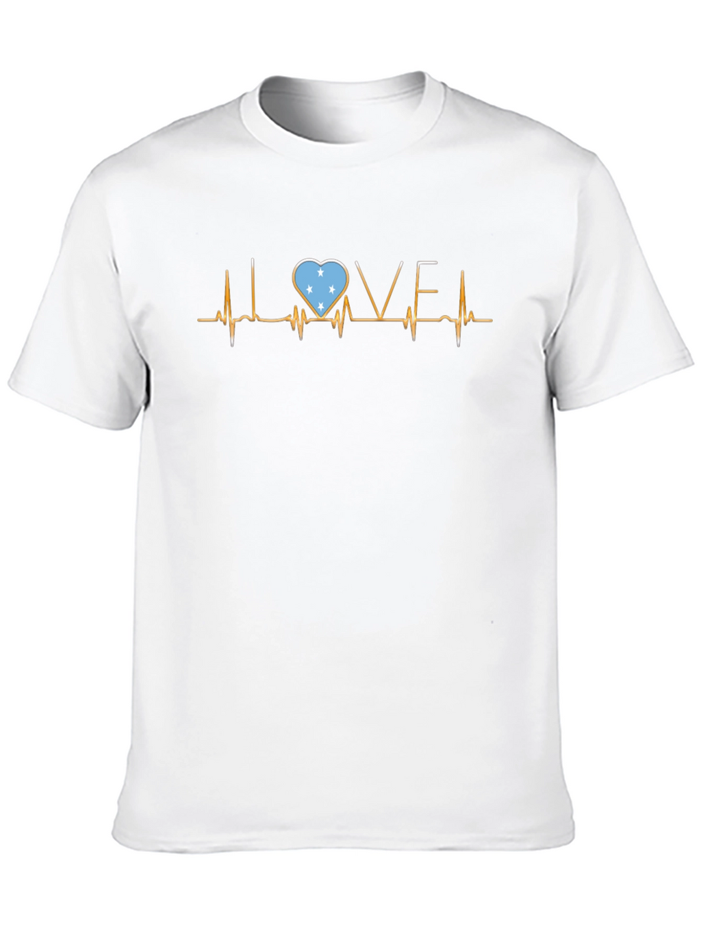 Love Micronesia Flag Heartbeat T-Shirt