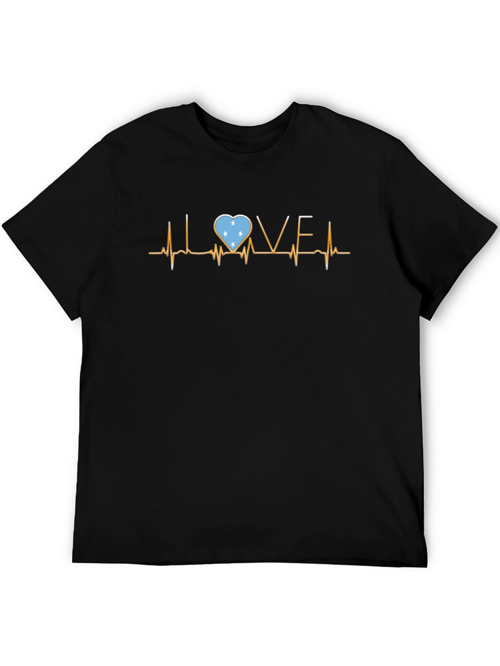 Love Micronesia Flag Heartbeat T-Shirt