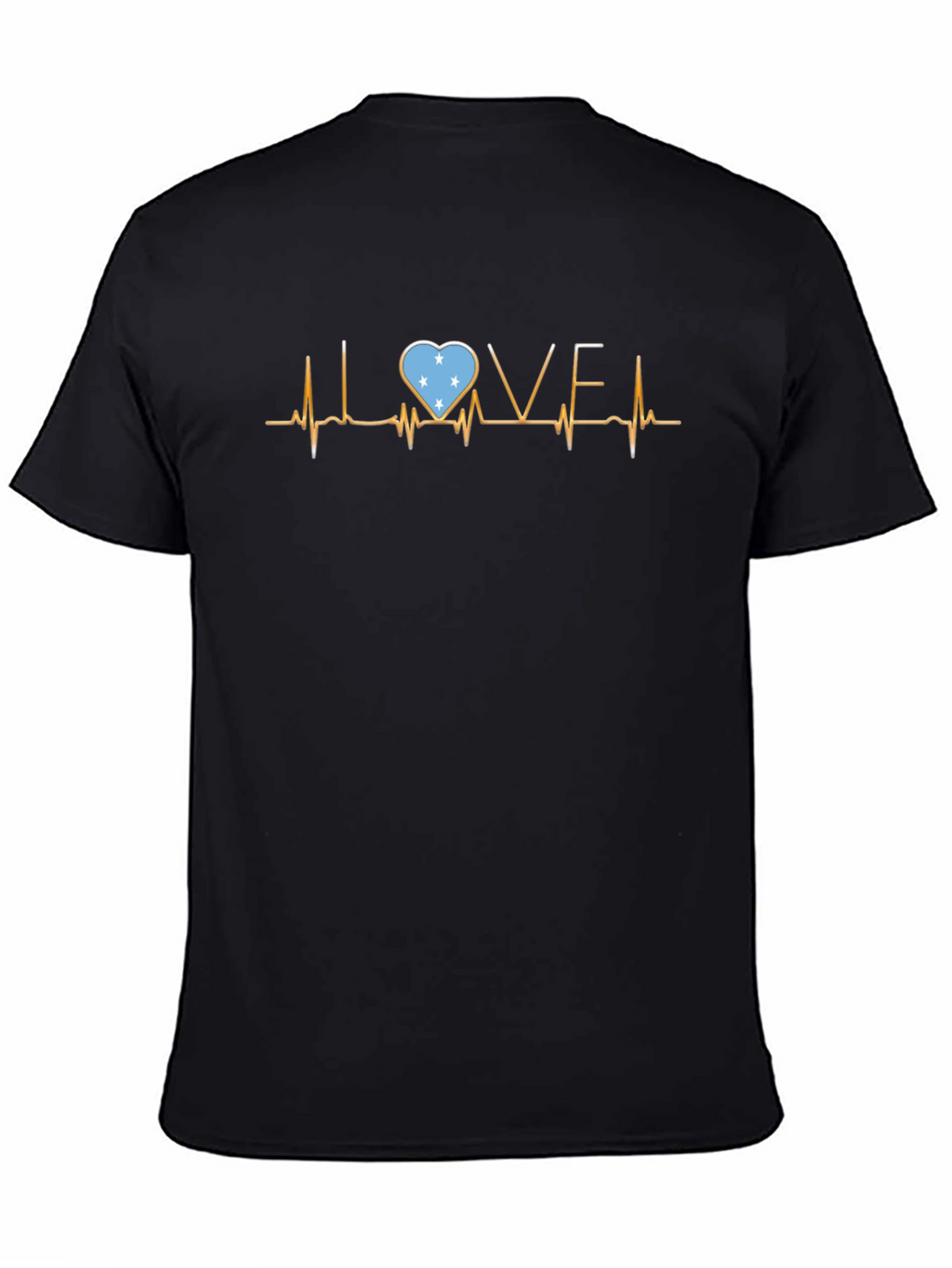 Love Micronesia Flag Heartbeat T-Shirt