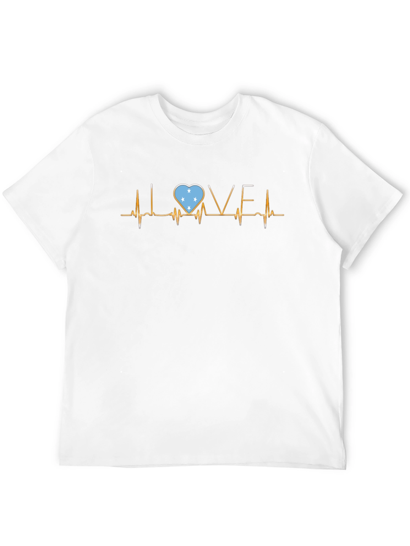 Love Micronesia Flag Heartbeat T-Shirt