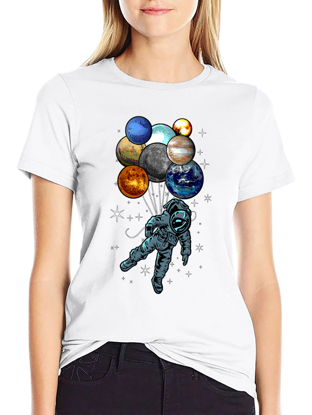 Astronaut Planet Balloon Graphic Tee