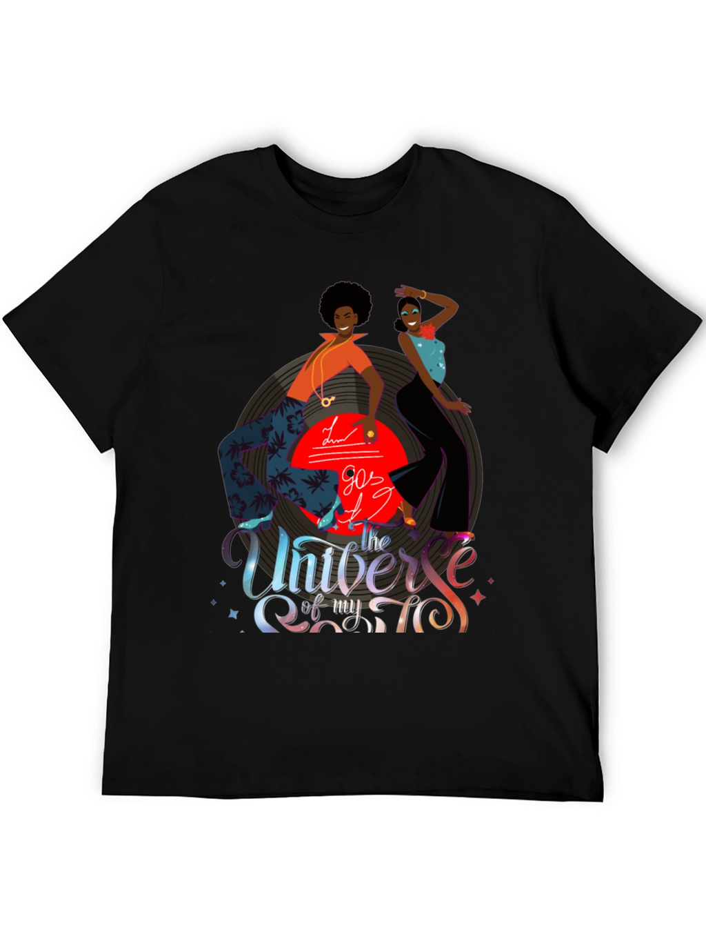 Retro 70s Disco T-Shirt Groovy Vinyl Graphic Tee