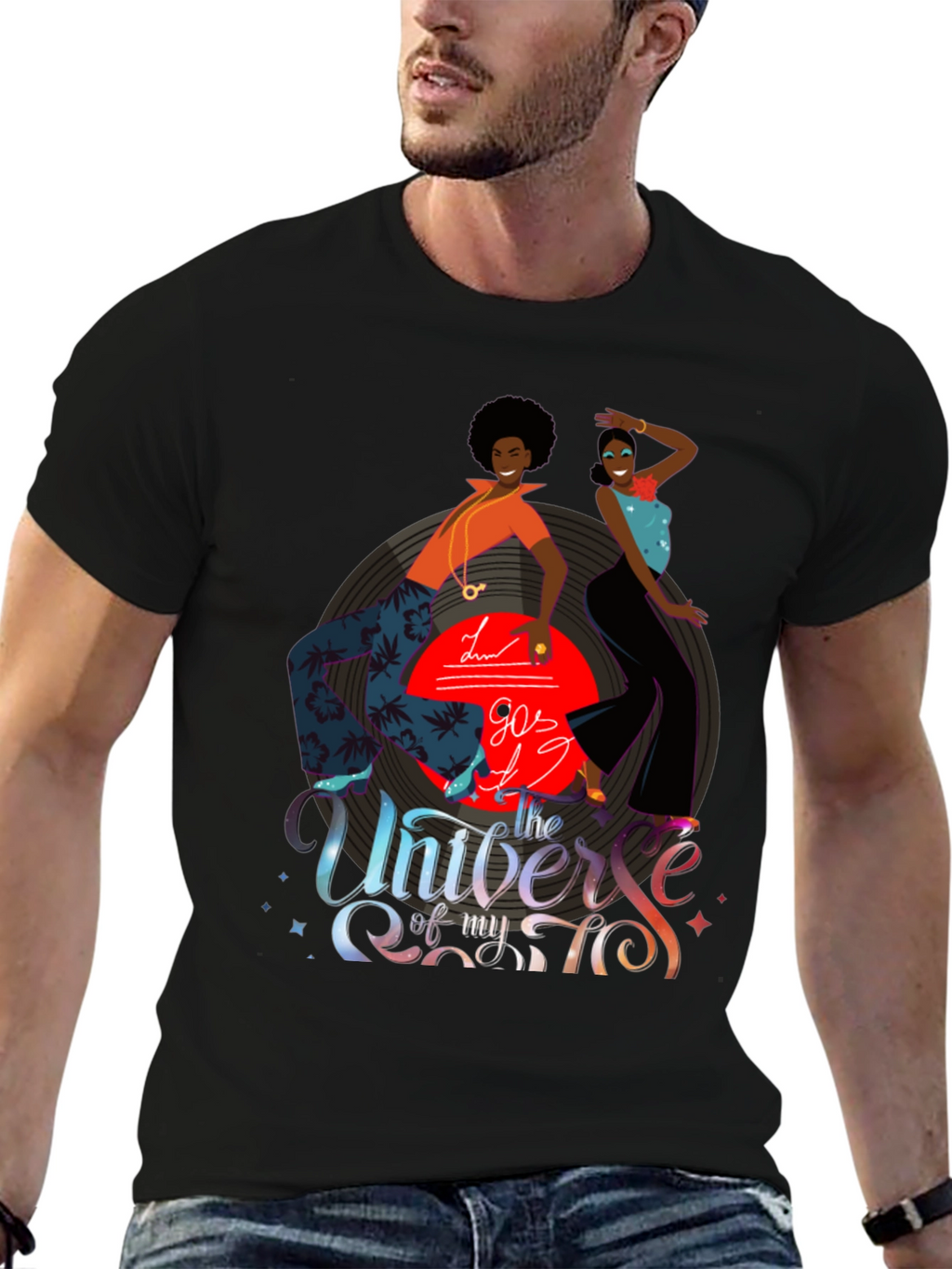 Retro 70s Disco T-Shirt Groovy Vinyl Graphic Tee