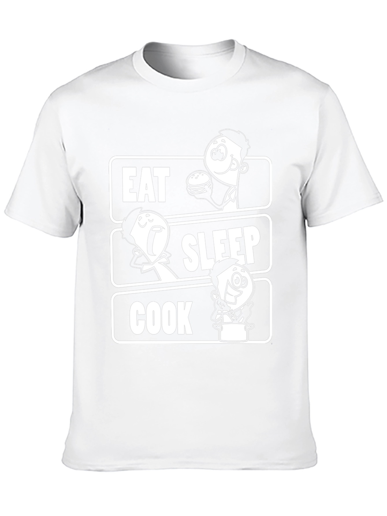 Eat Sleep Cook Black Graphic T-Shirt