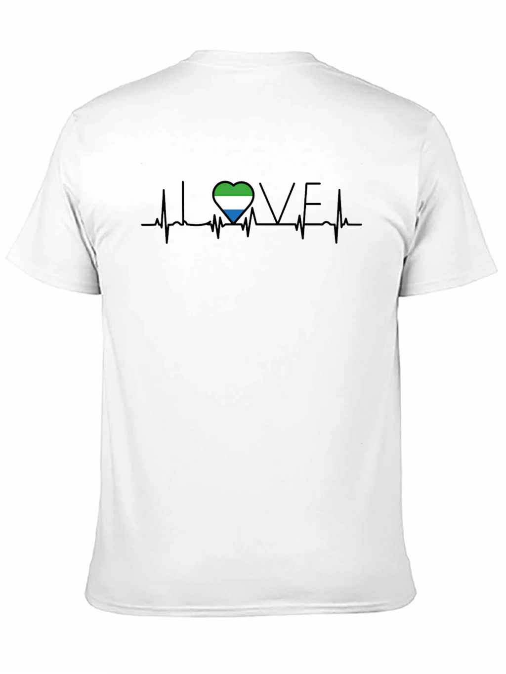 Sierra Leone Love Heartbeat T-Shirt - Black