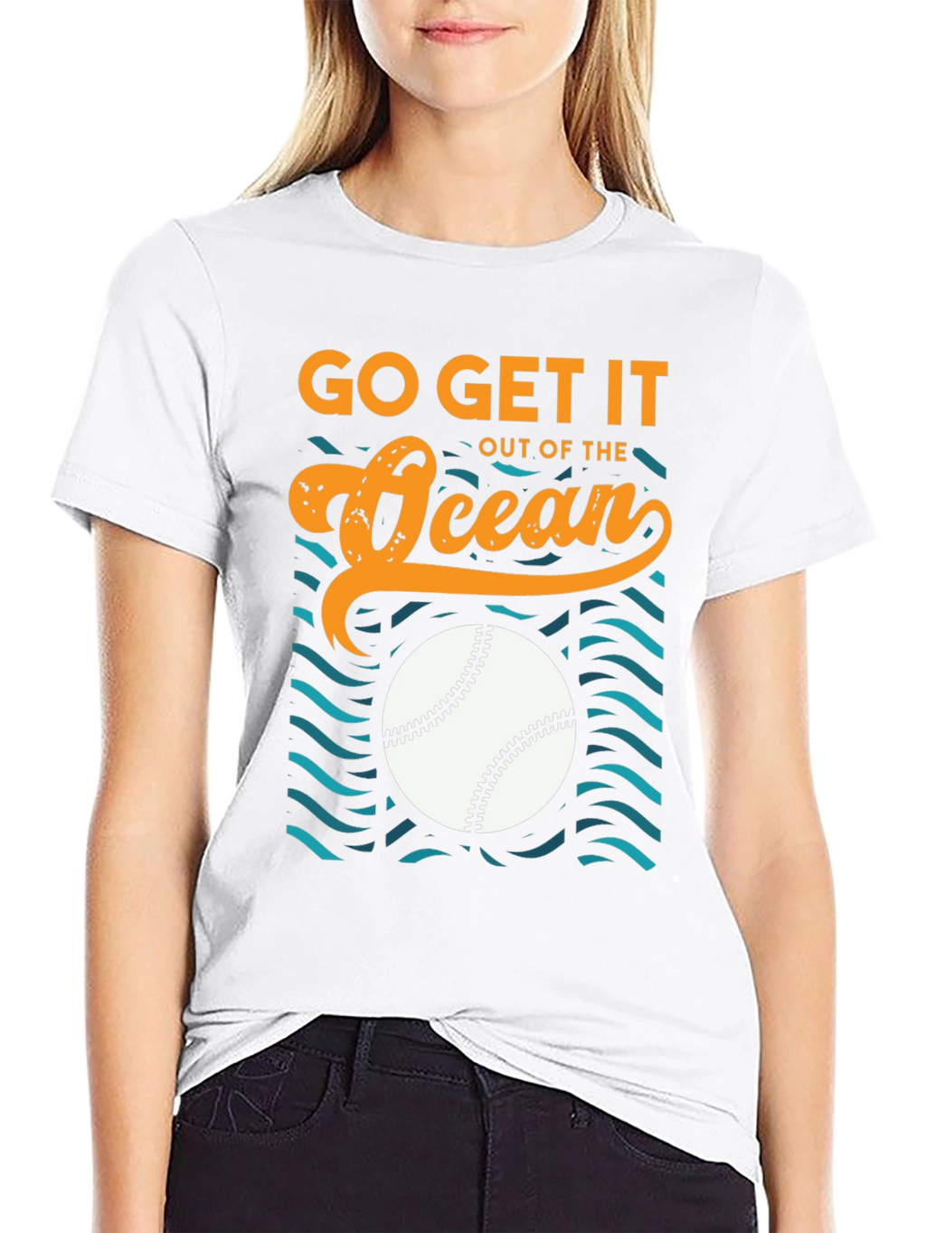 Go Get It Out of The Ocean Baseball T-Shirt