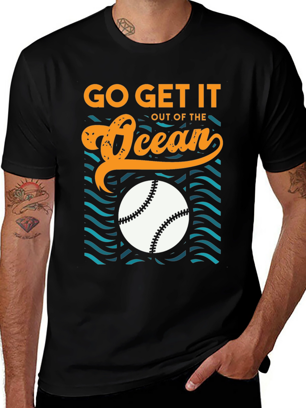 Go Get It Out of The Ocean Baseball T-Shirt