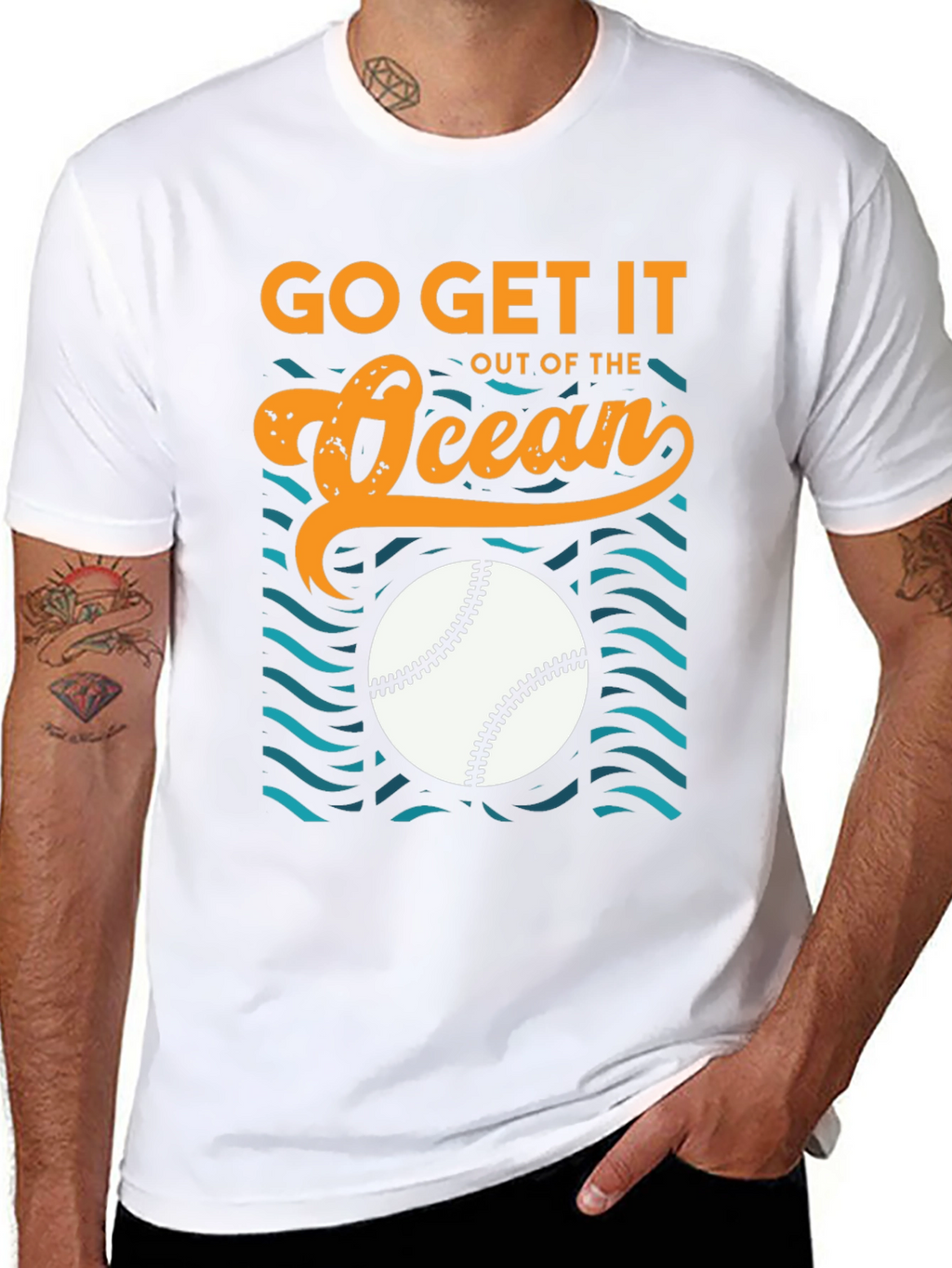 Go Get It Out of The Ocean Baseball T-Shirt