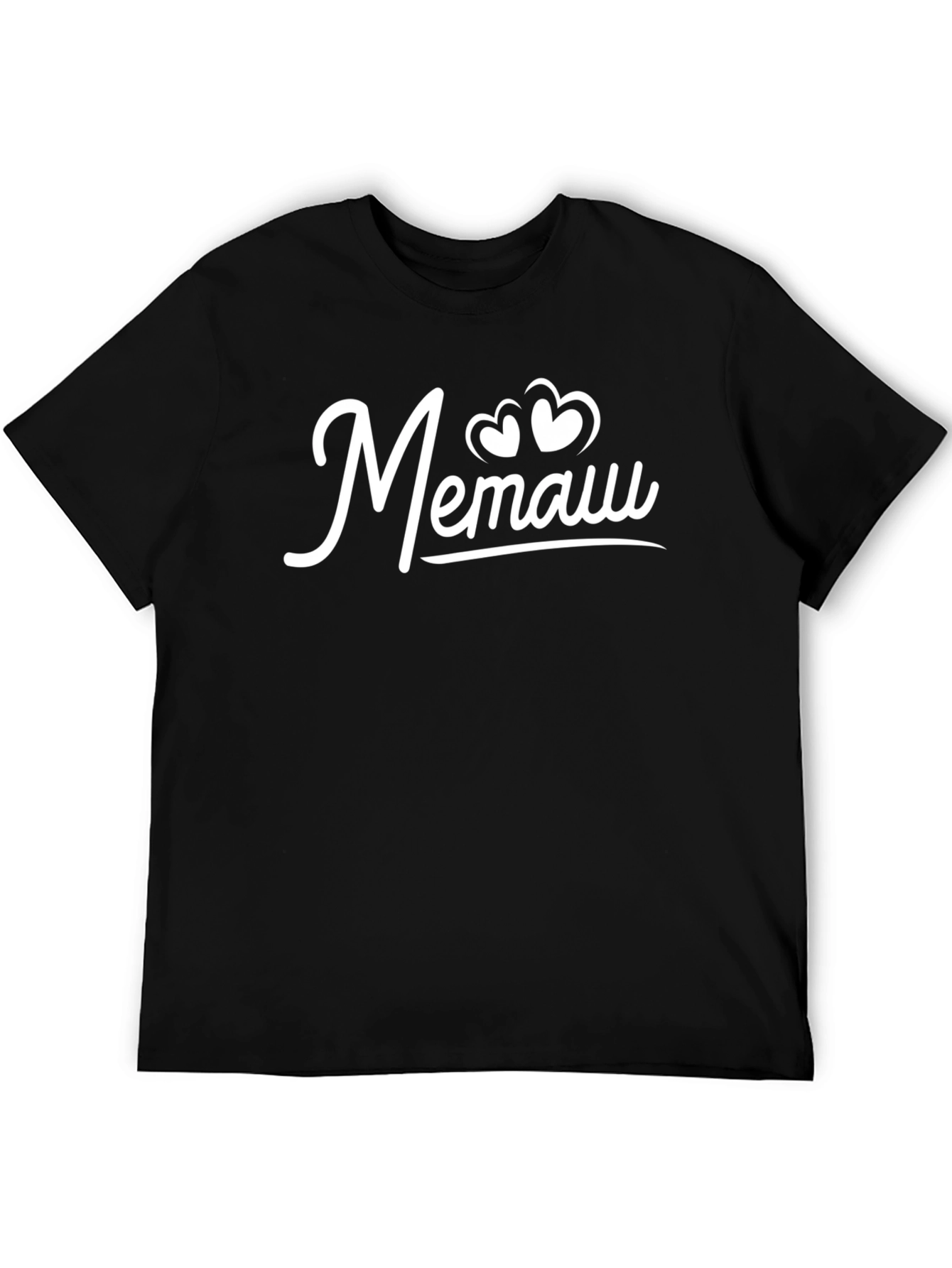 Memaw Hearts Graphic Black T-Shirt