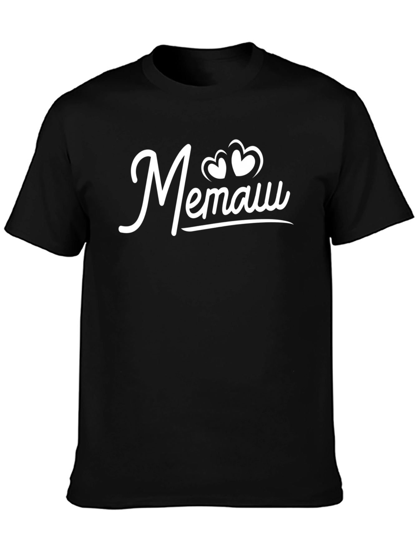 Memaw Hearts Graphic Black T-Shirt