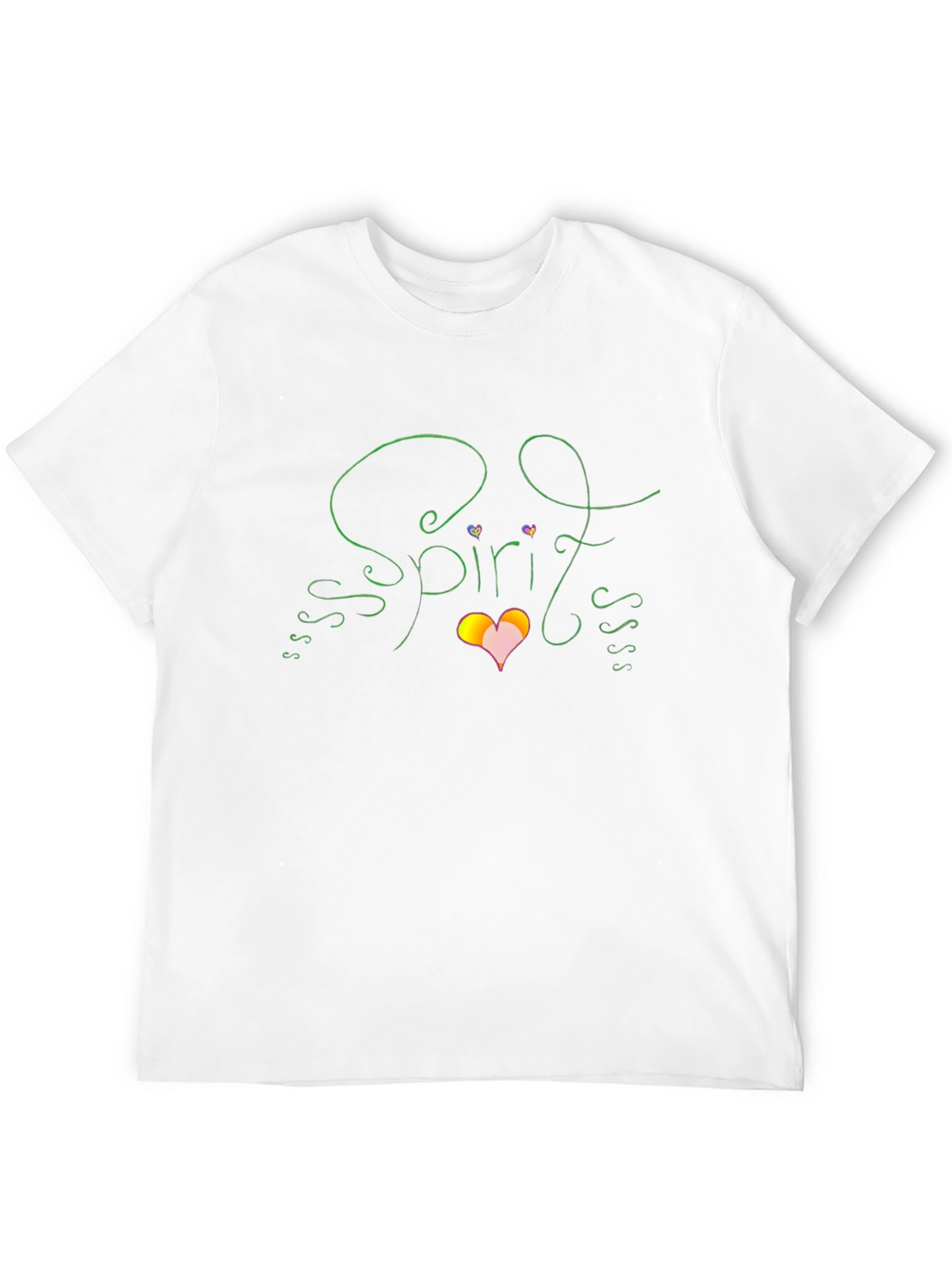 Spirit Graphic T-Shirt Heart Design Black Cotton Tee