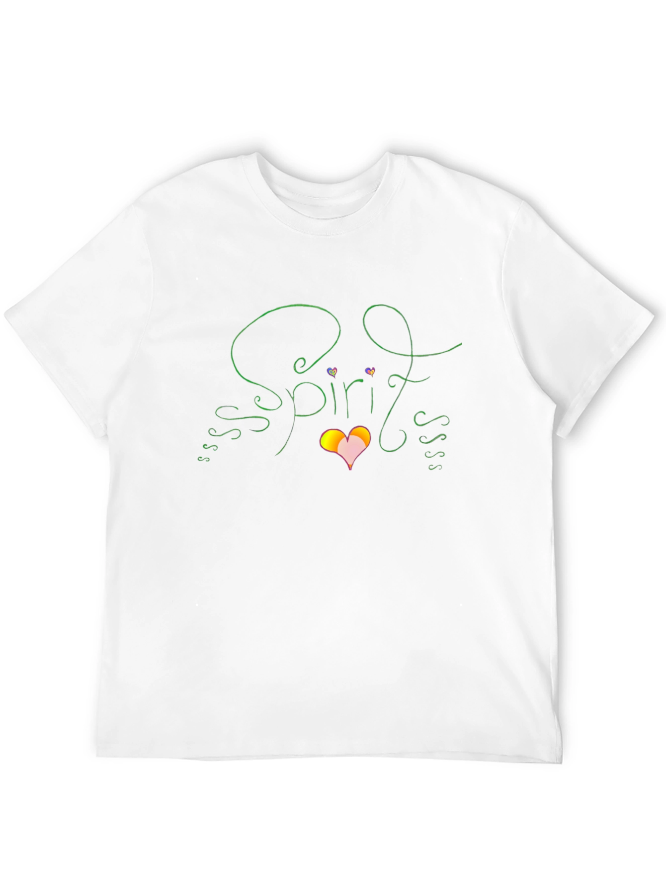 Spirit Graphic T-Shirt Heart Design Black Cotton Tee