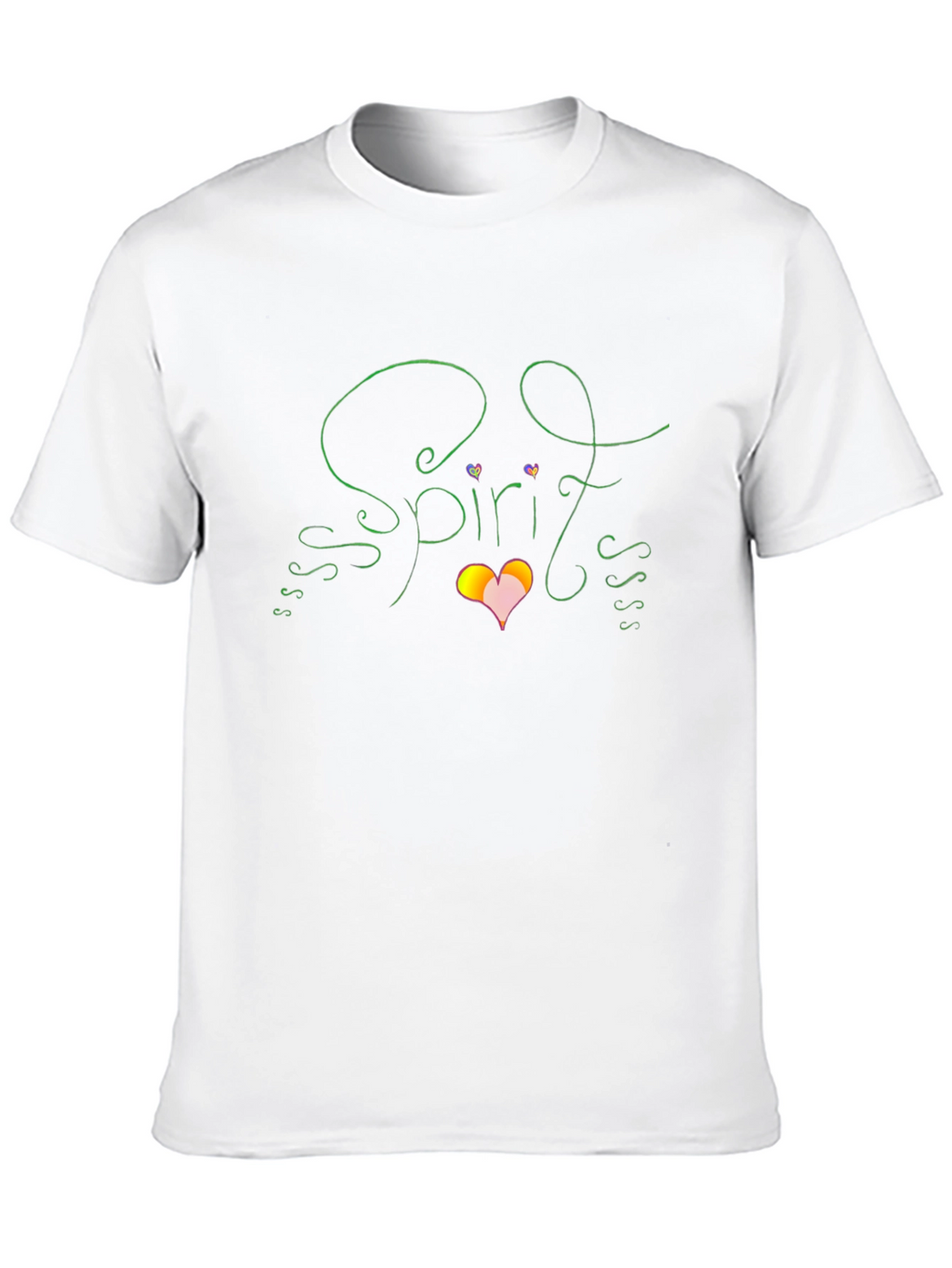 Spirit Graphic T-Shirt Heart Design Black Cotton Tee