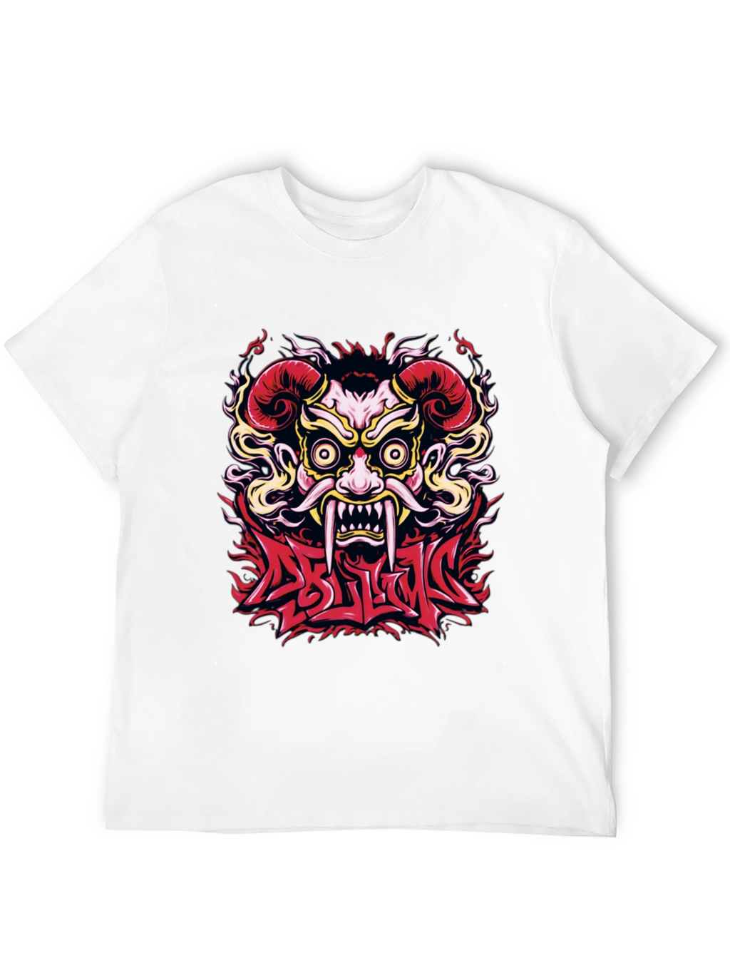 Oni Mask Graphic T-Shirt - Bold Design