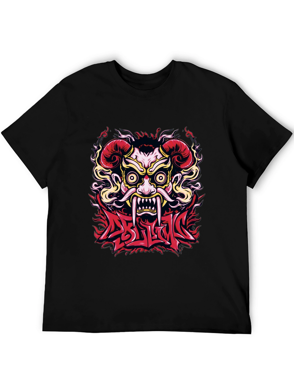 Oni Mask Graphic T-Shirt - Bold Design
