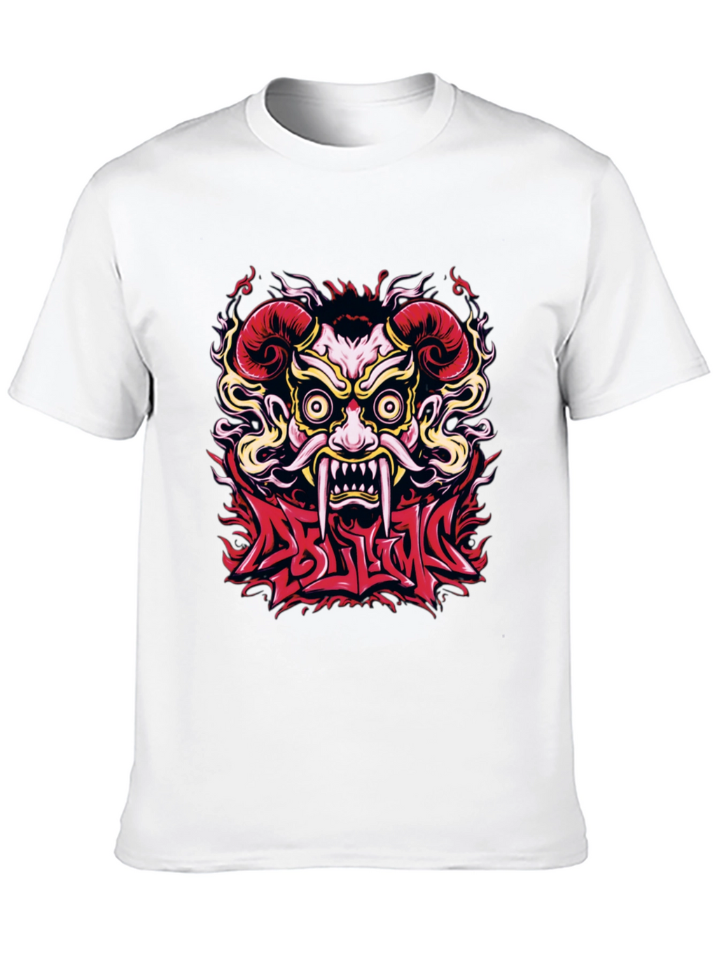 Oni Mask Graphic T-Shirt - Bold Design
