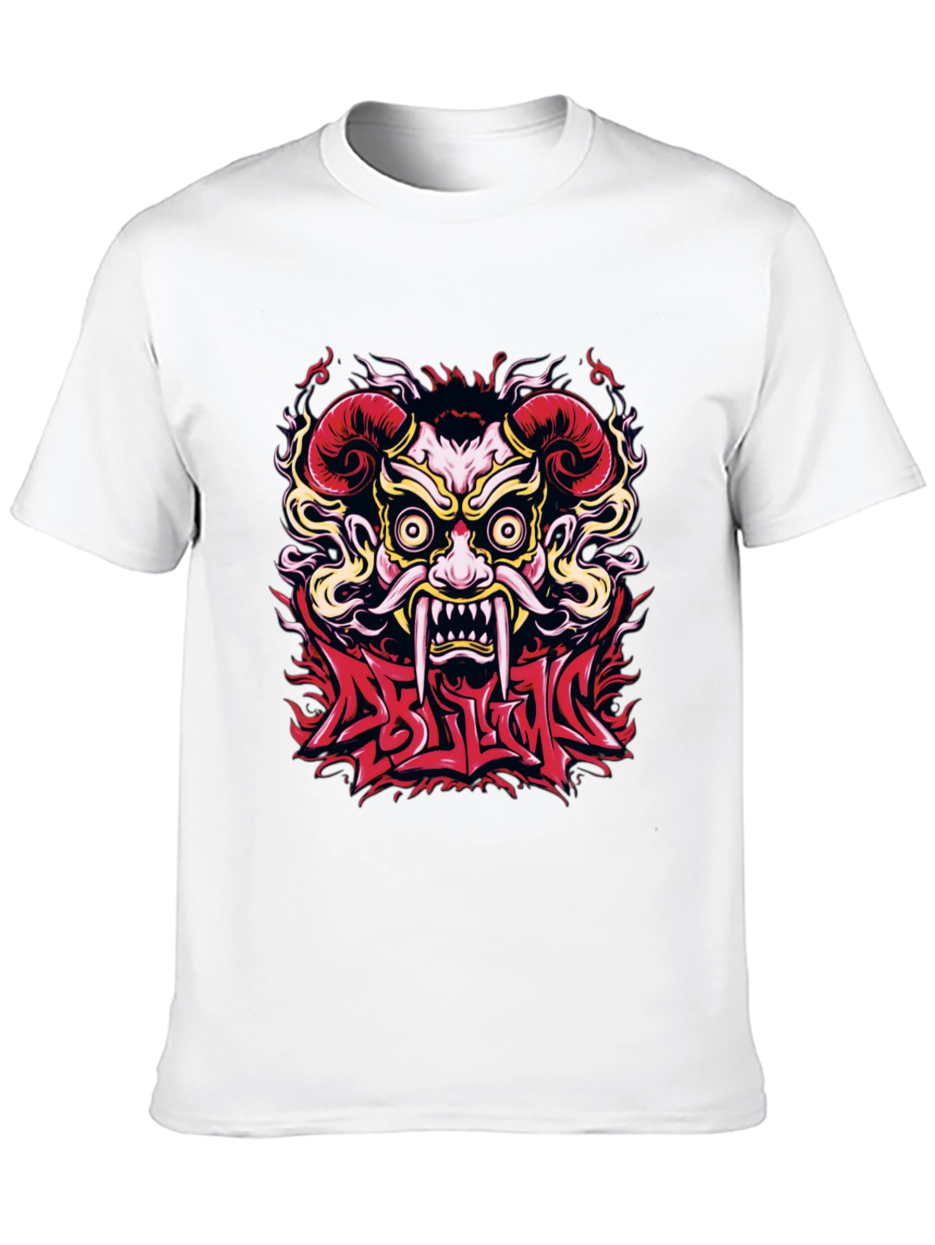 Oni Mask Graphic T-Shirt - Bold Design