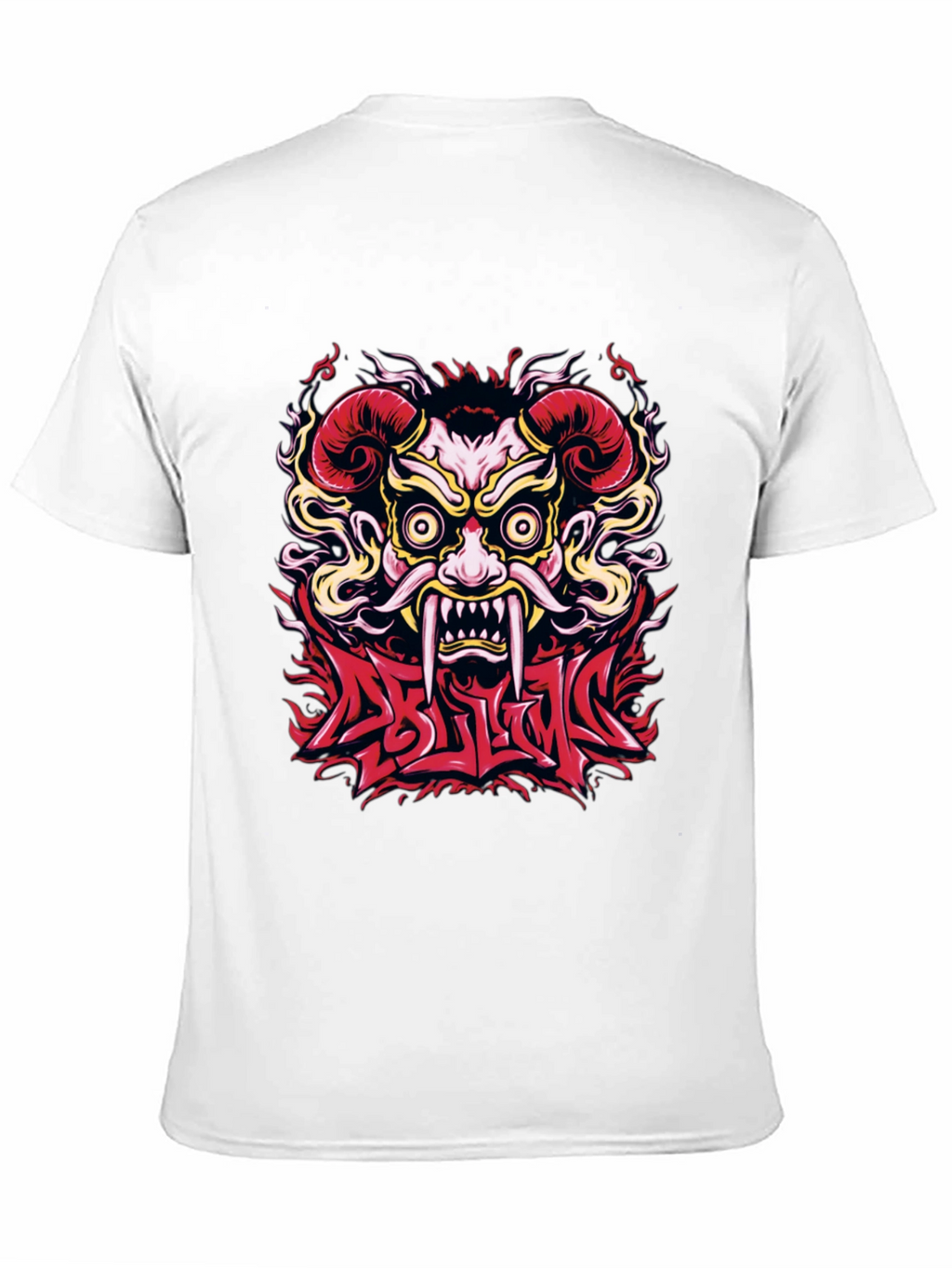 Oni Mask Graphic T-Shirt - Bold Design