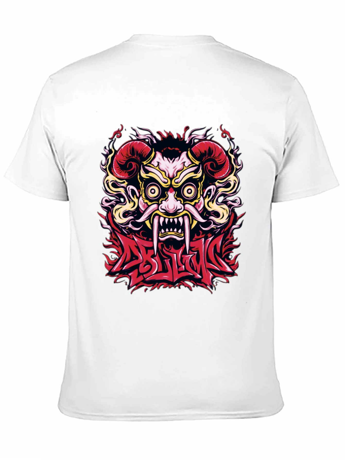 Oni Mask Graphic T-Shirt - Bold Design
