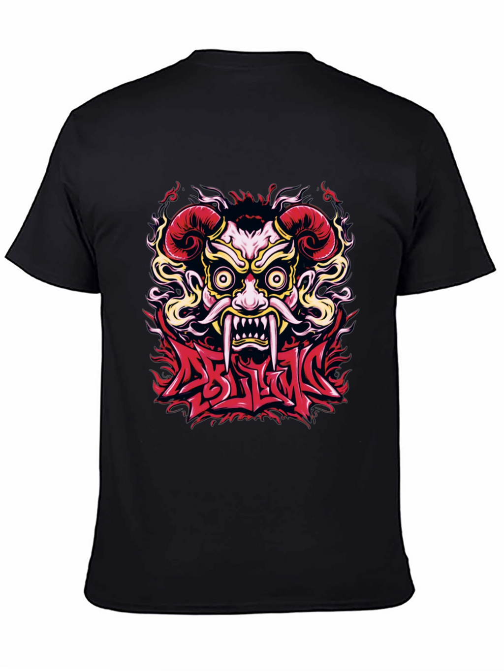Oni Mask Graphic T-Shirt - Bold Design