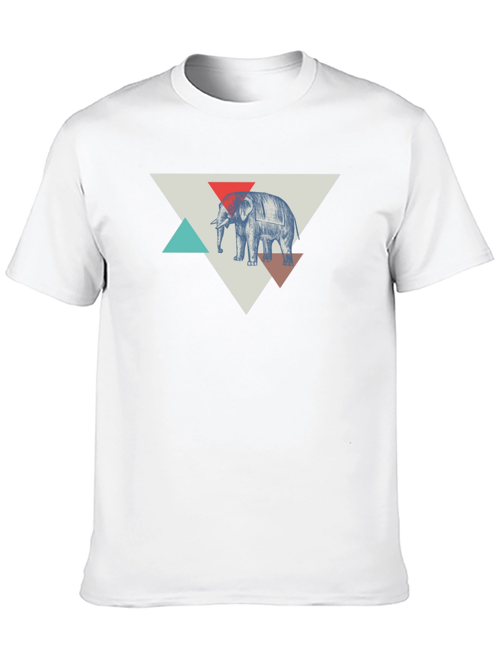 Elephant Graphic Tee - Geometric Design