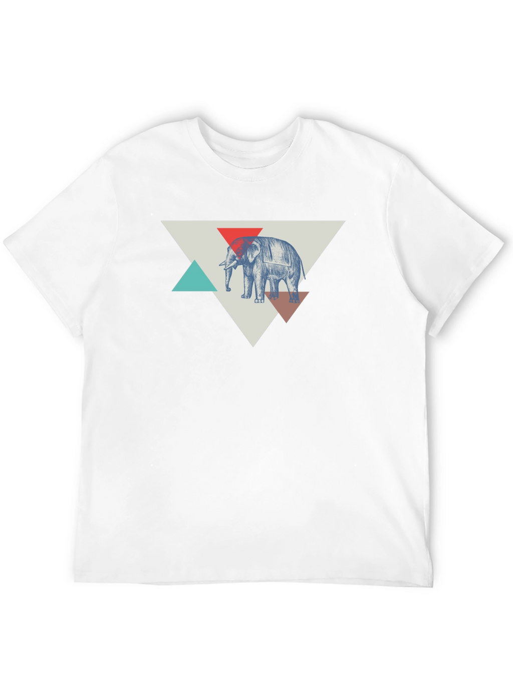 Elephant Graphic Tee - Geometric Design
