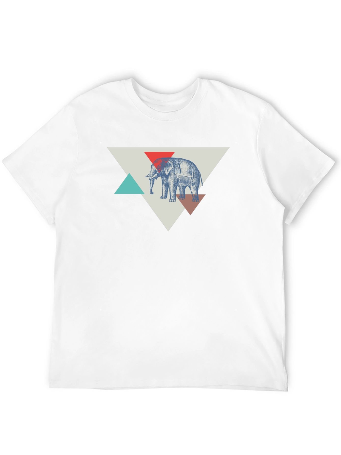 Elephant Graphic Tee - Geometric Design