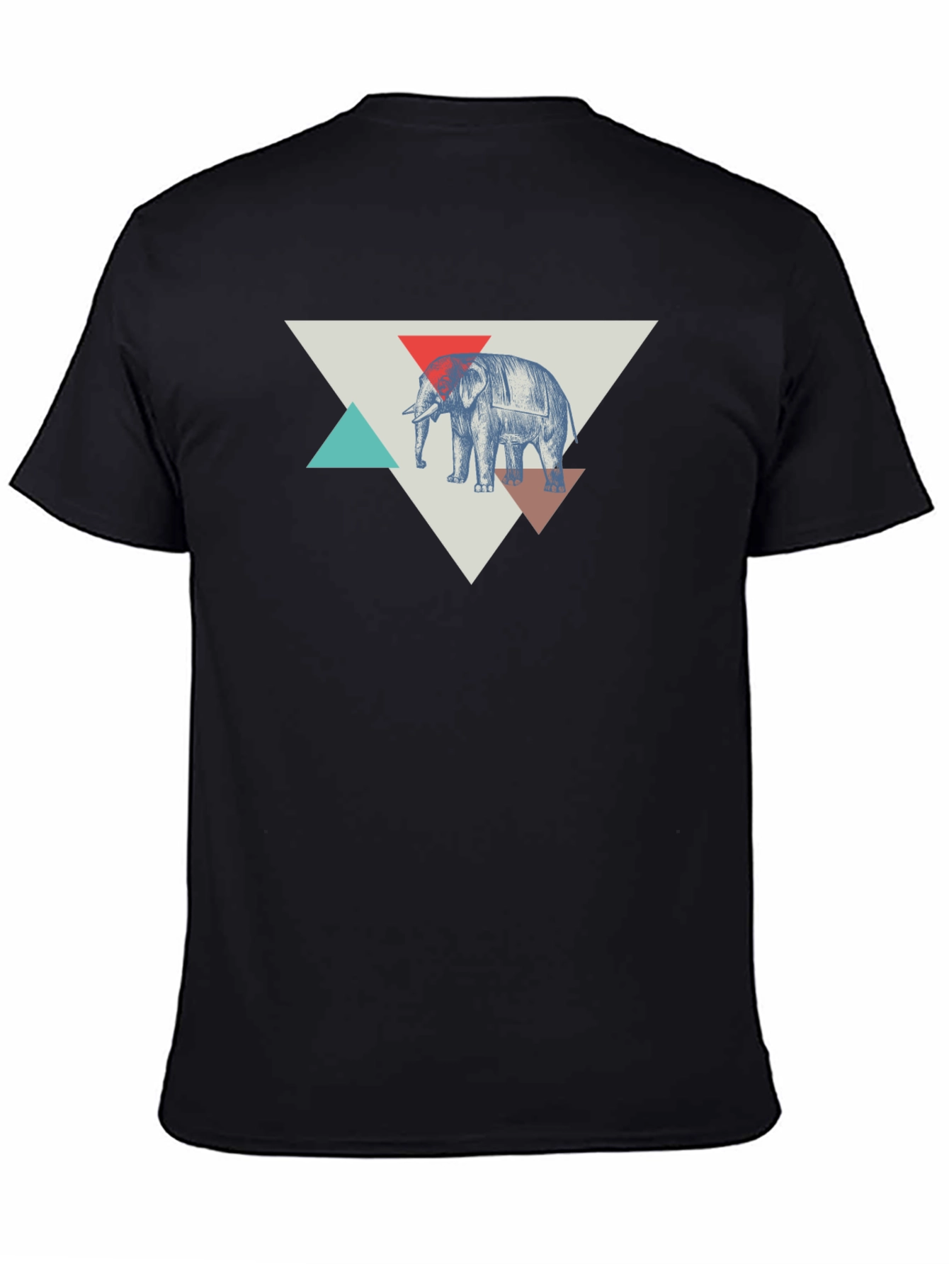 Elephant Graphic Tee - Geometric Design
