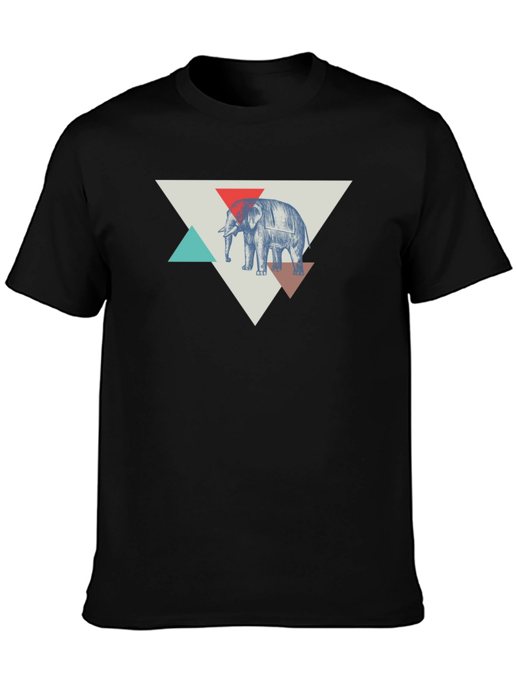 Elephant Graphic Tee - Geometric Design