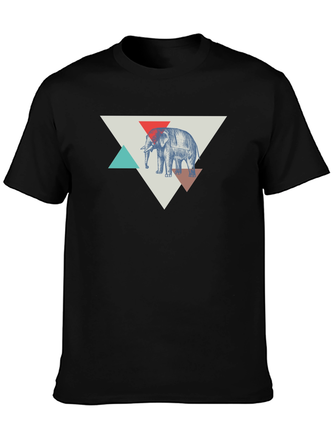 Elephant Graphic Tee - Geometric Design