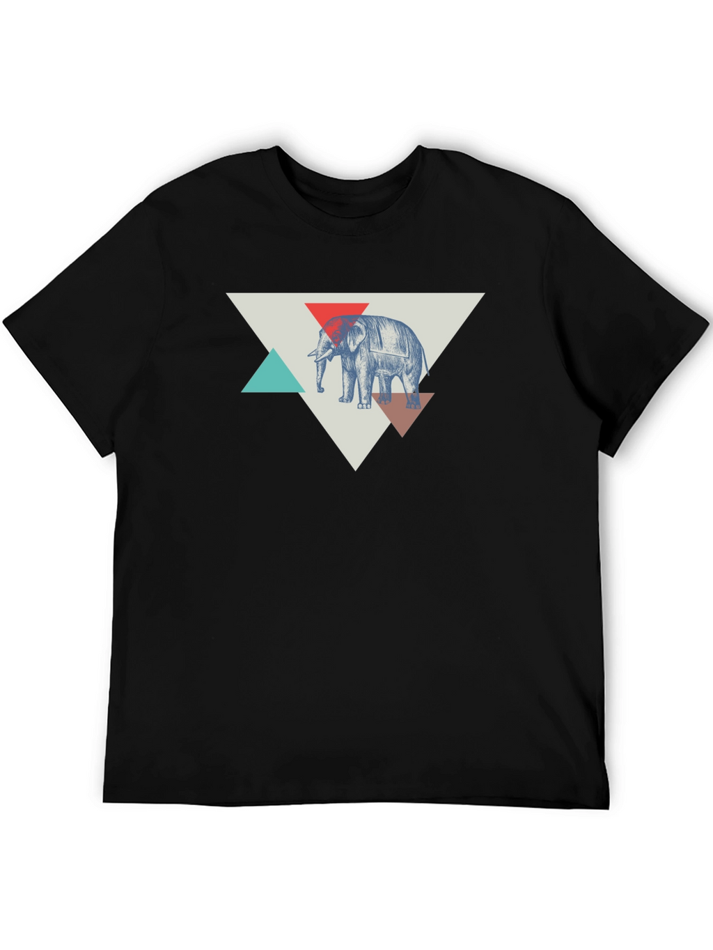 Elephant Graphic Tee - Geometric Design