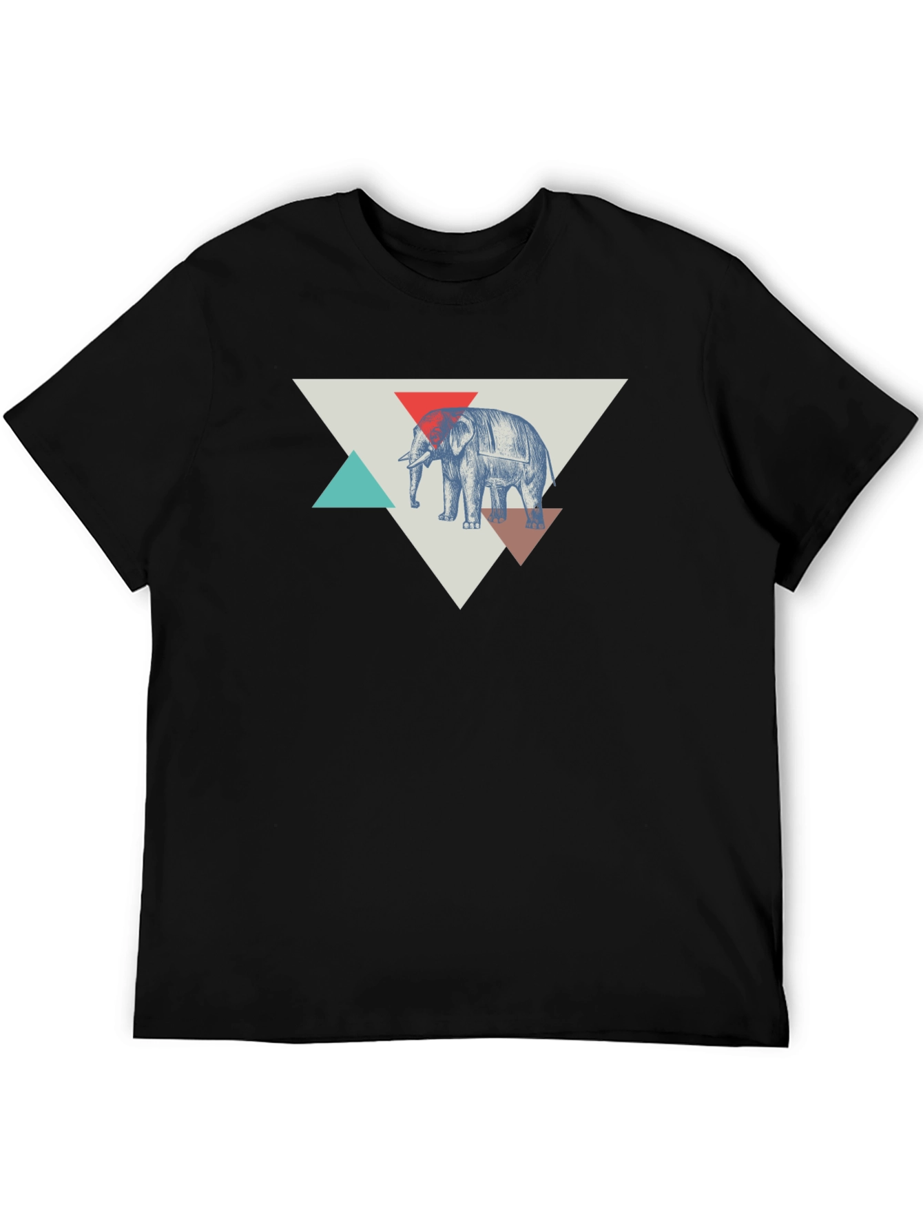Elephant Graphic Tee - Geometric Design