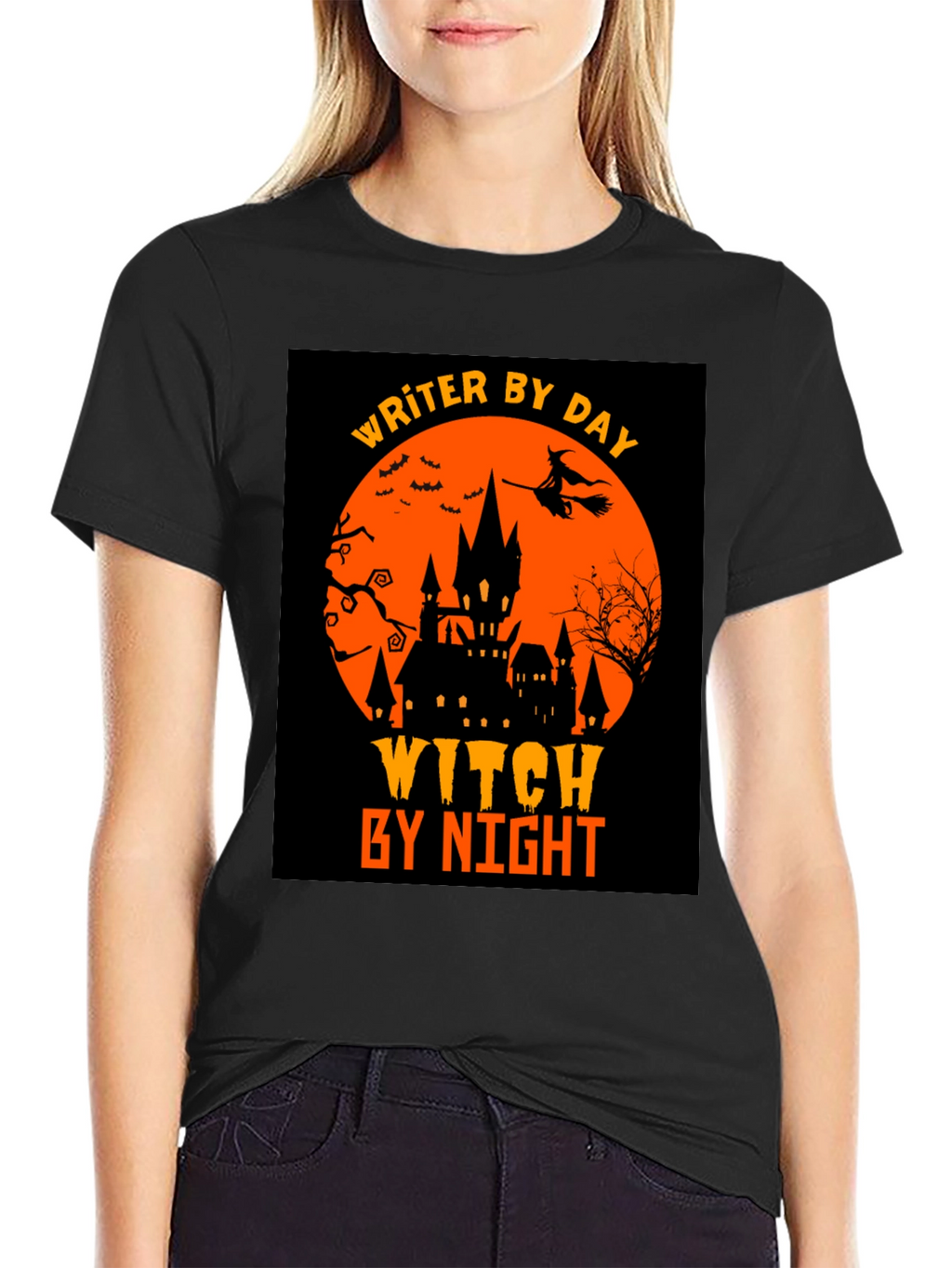 Writer By Day Witch By Night Halloween T-Shirt