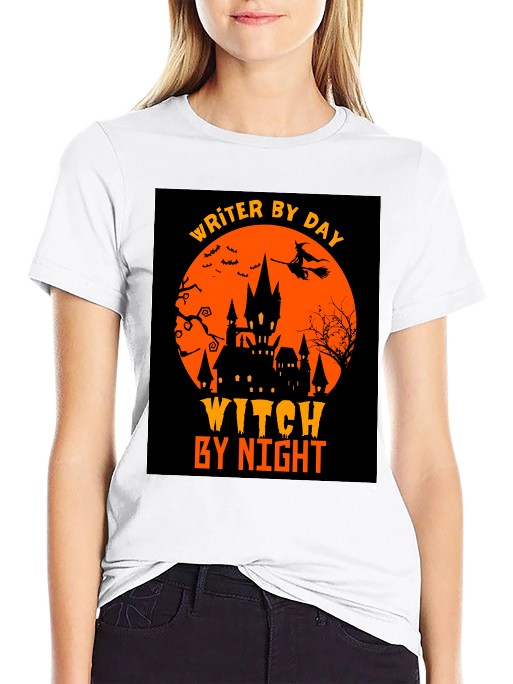 Writer By Day Witch By Night Halloween T-Shirt