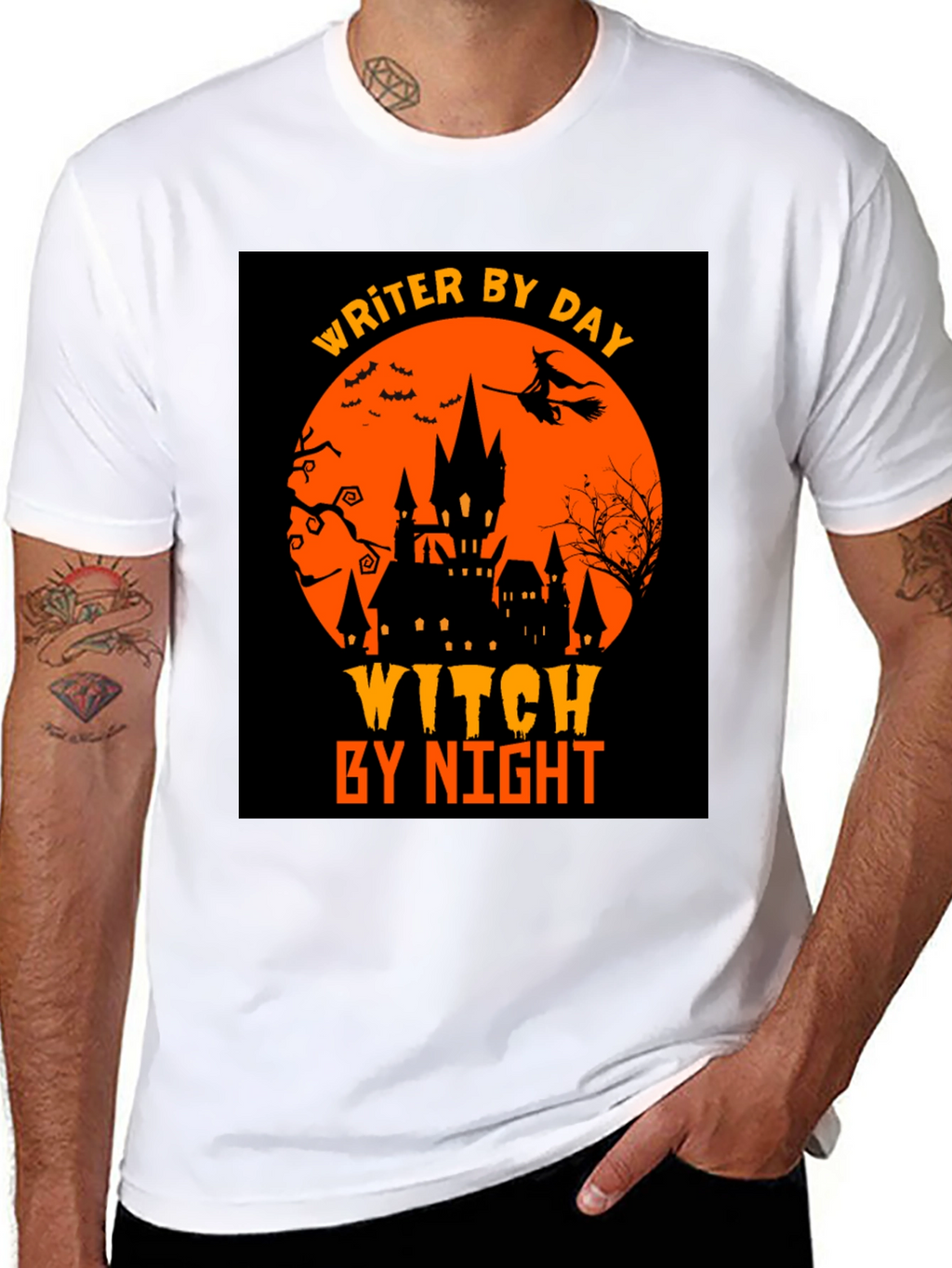 Writer By Day Witch By Night Halloween T-Shirt