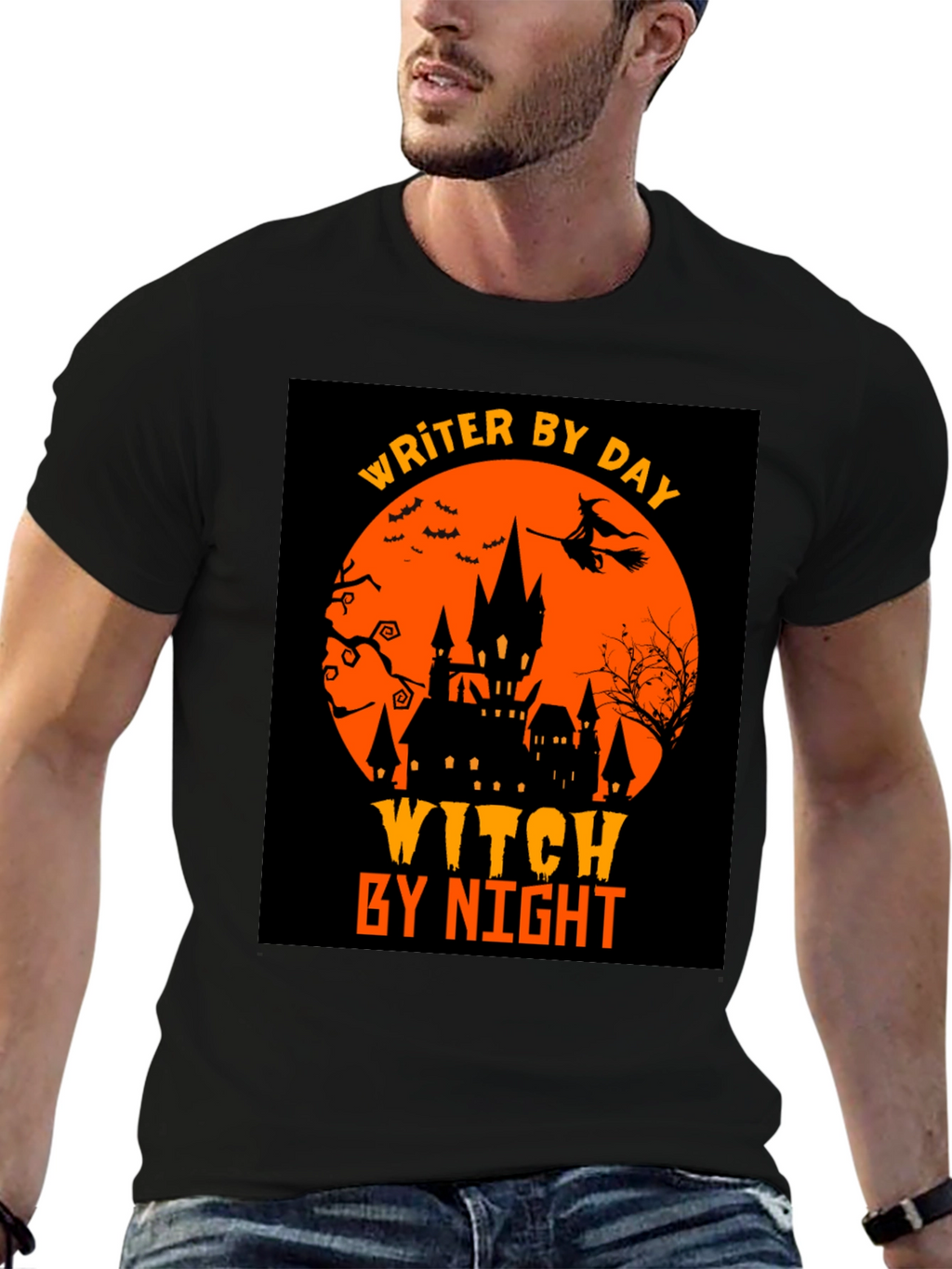 Writer By Day Witch By Night Halloween T-Shirt