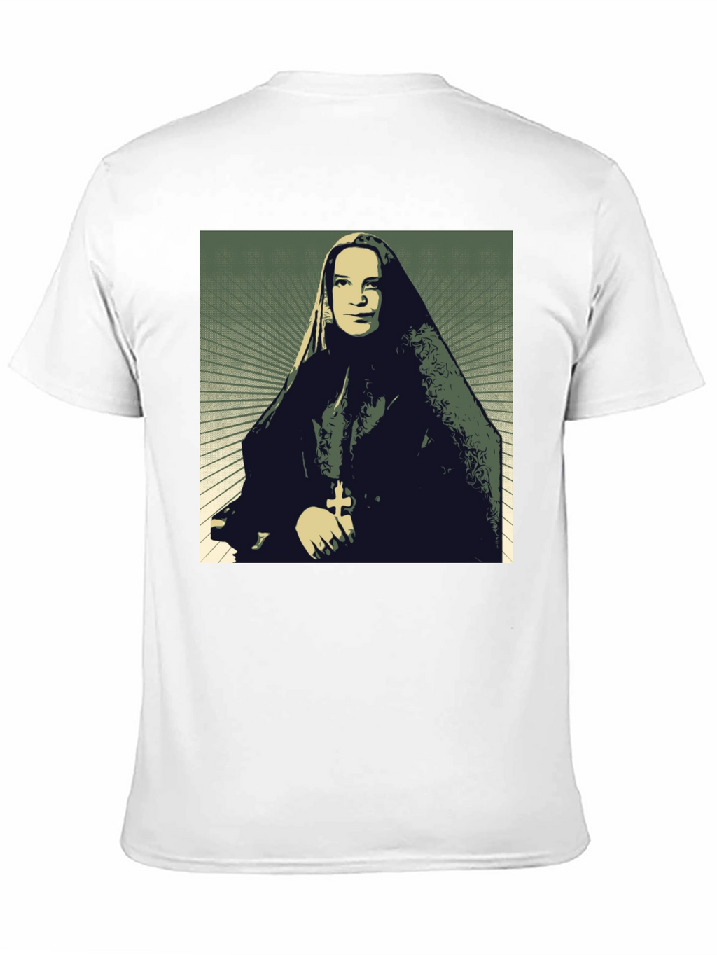 Nun Portrait Graphic T-Shirt - Black