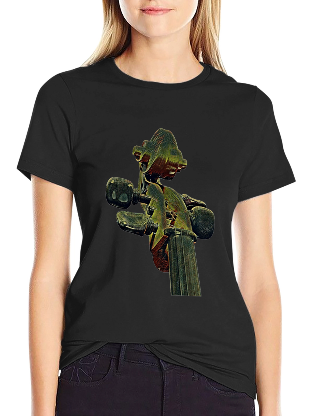 Violin Scroll Graphic Tee - Unique Music Lovers Shirt