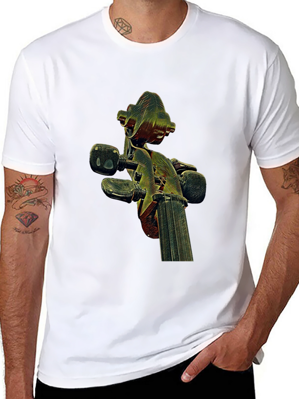 Violin Scroll Graphic Tee - Unique Music Lovers Shirt