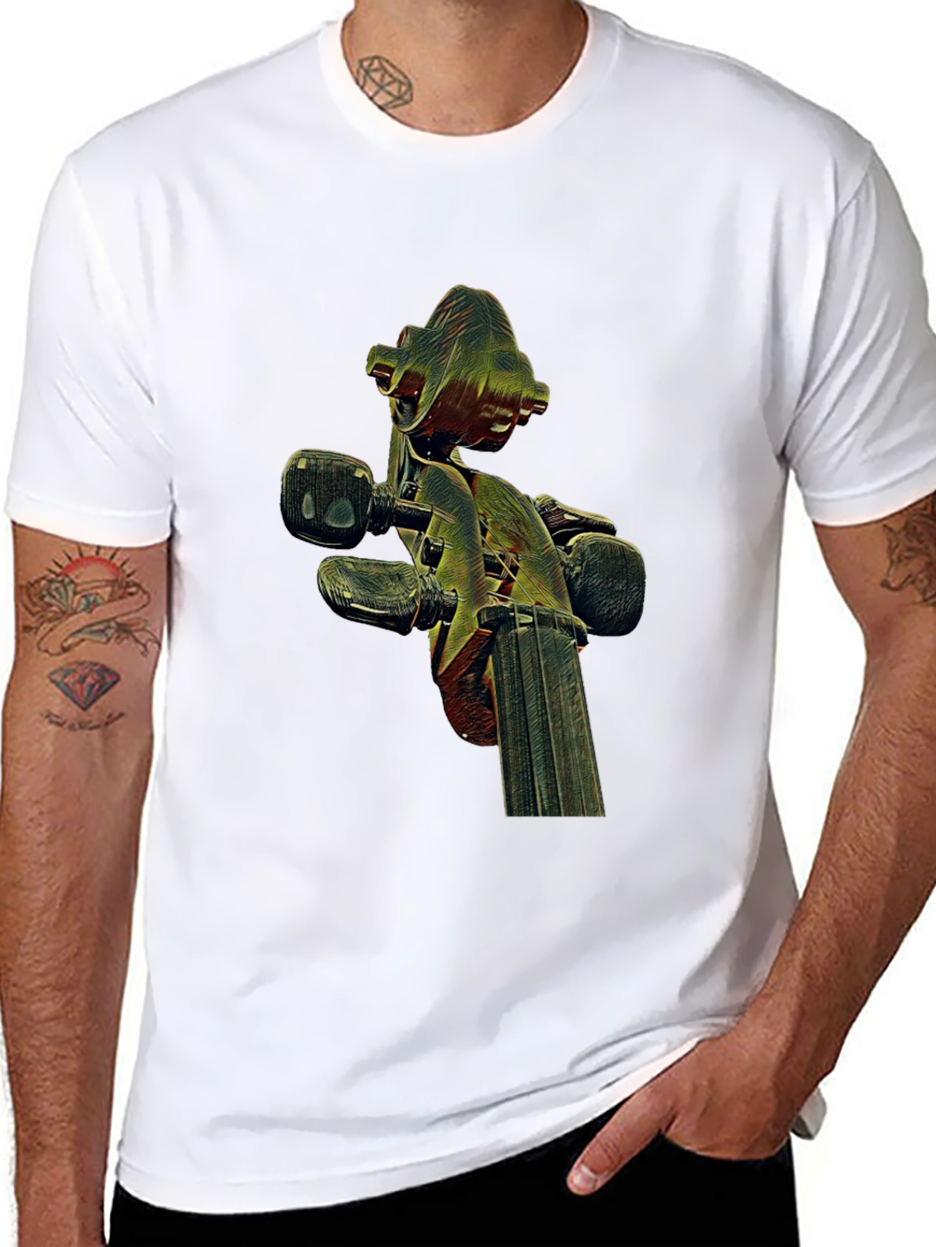 Violin Scroll Graphic Tee - Unique Music Lovers Shirt