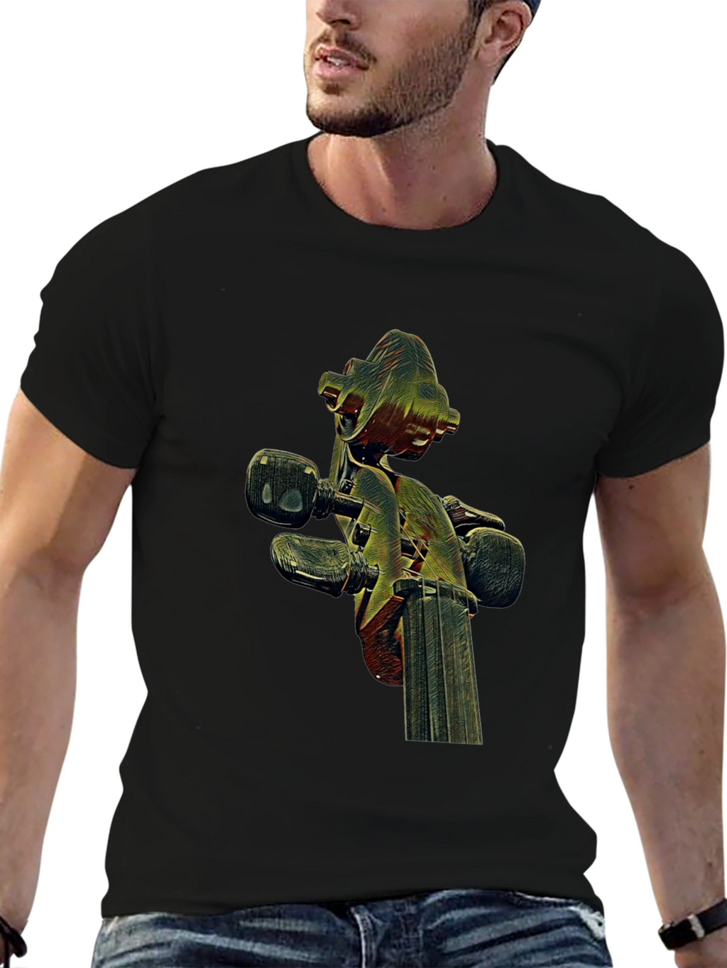 Violin Scroll Graphic Tee - Unique Music Lovers Shirt