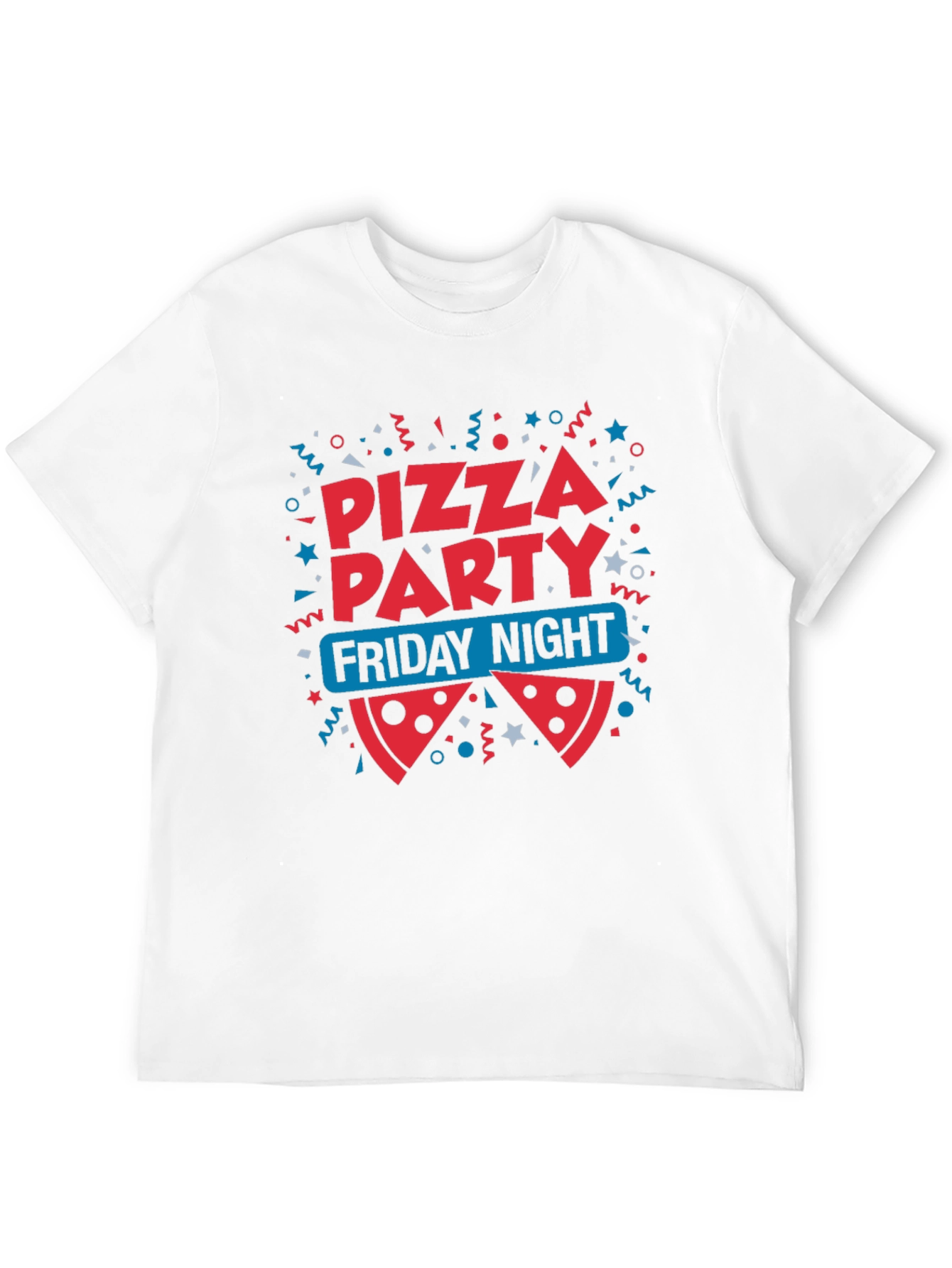 Pizza Party Friday Night Black T-Shirt