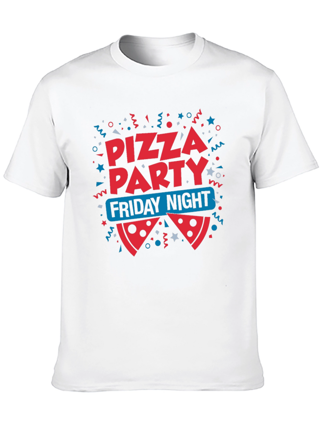 Pizza Party Friday Night Black T-Shirt
