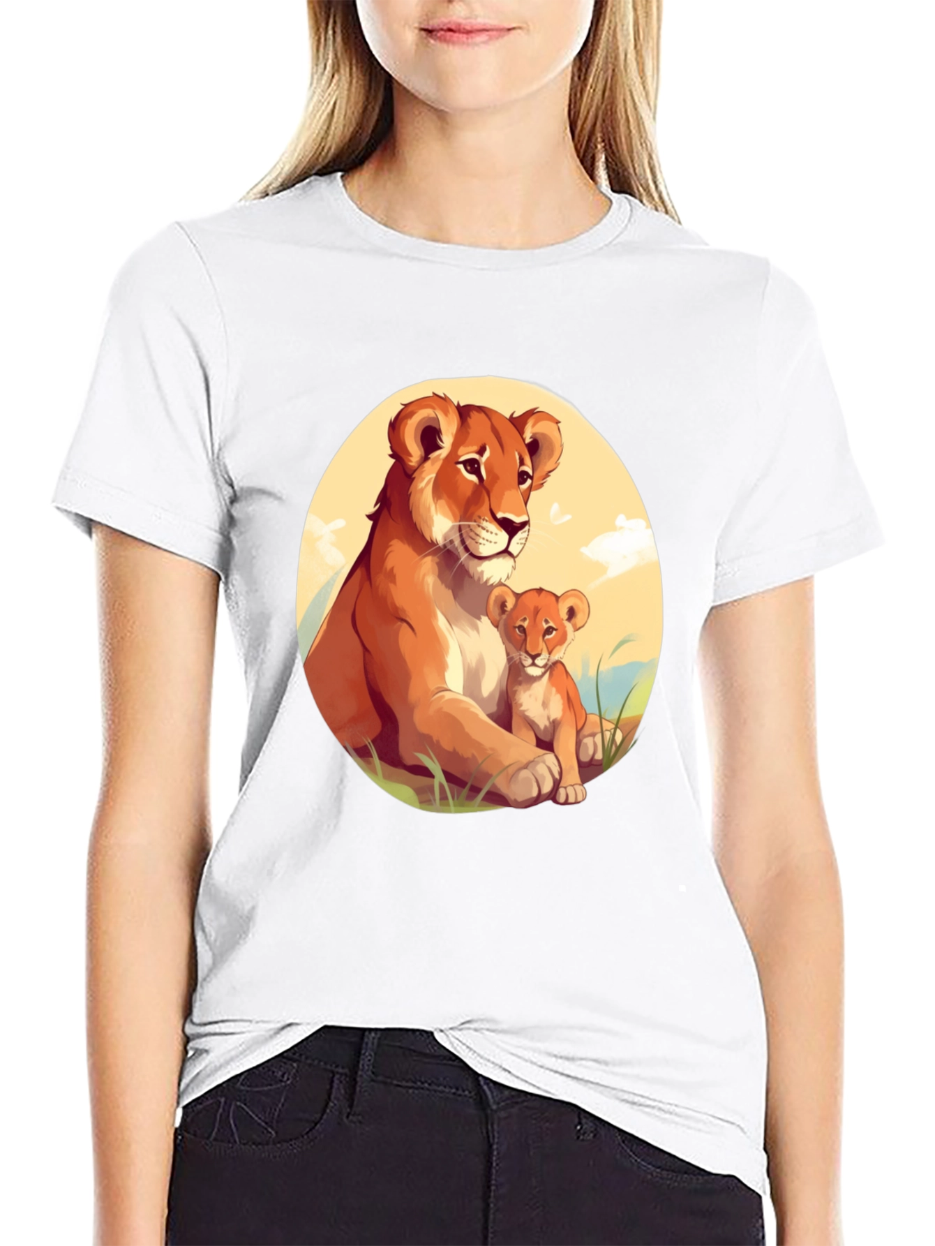 Lioness & Cub Graphic Tee - Black