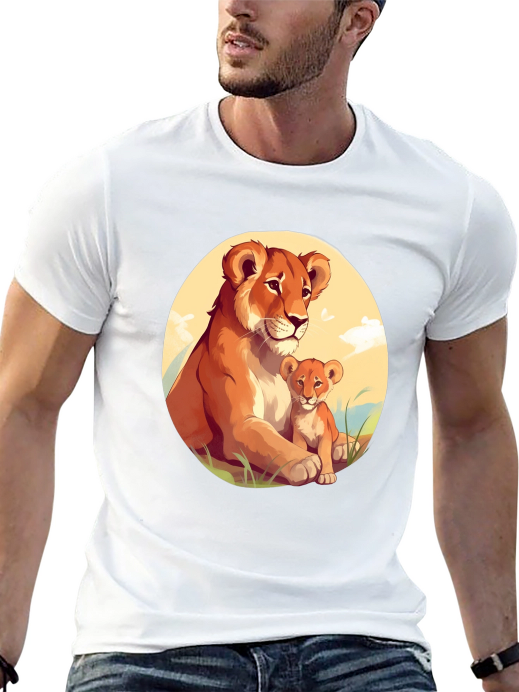 Lioness & Cub Graphic Tee - Black