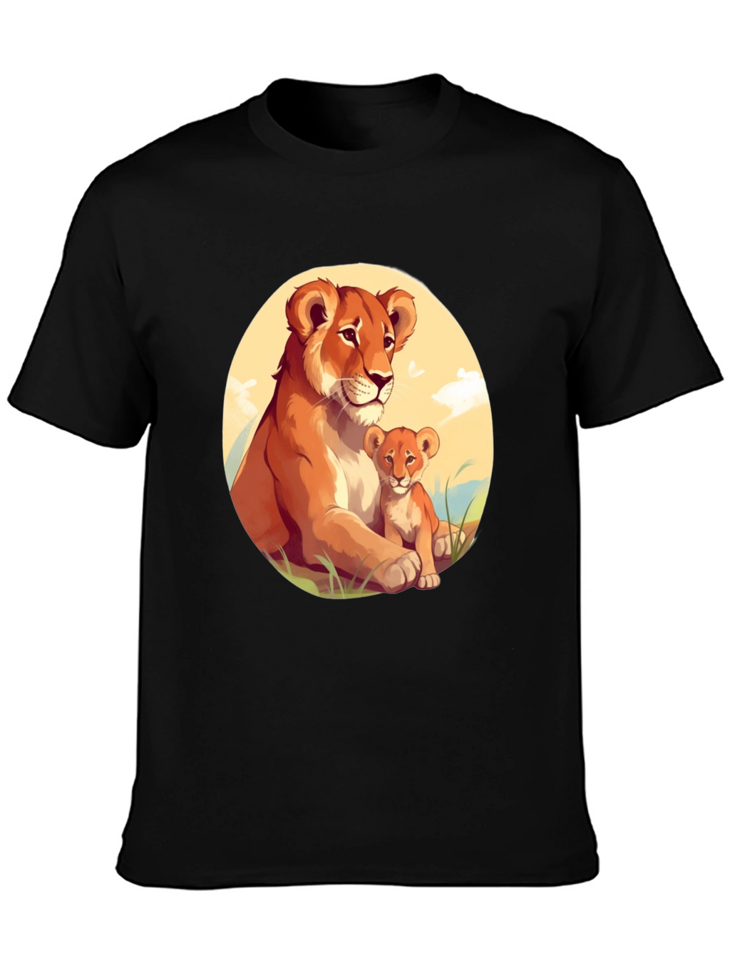Lioness & Cub Graphic Tee - Black