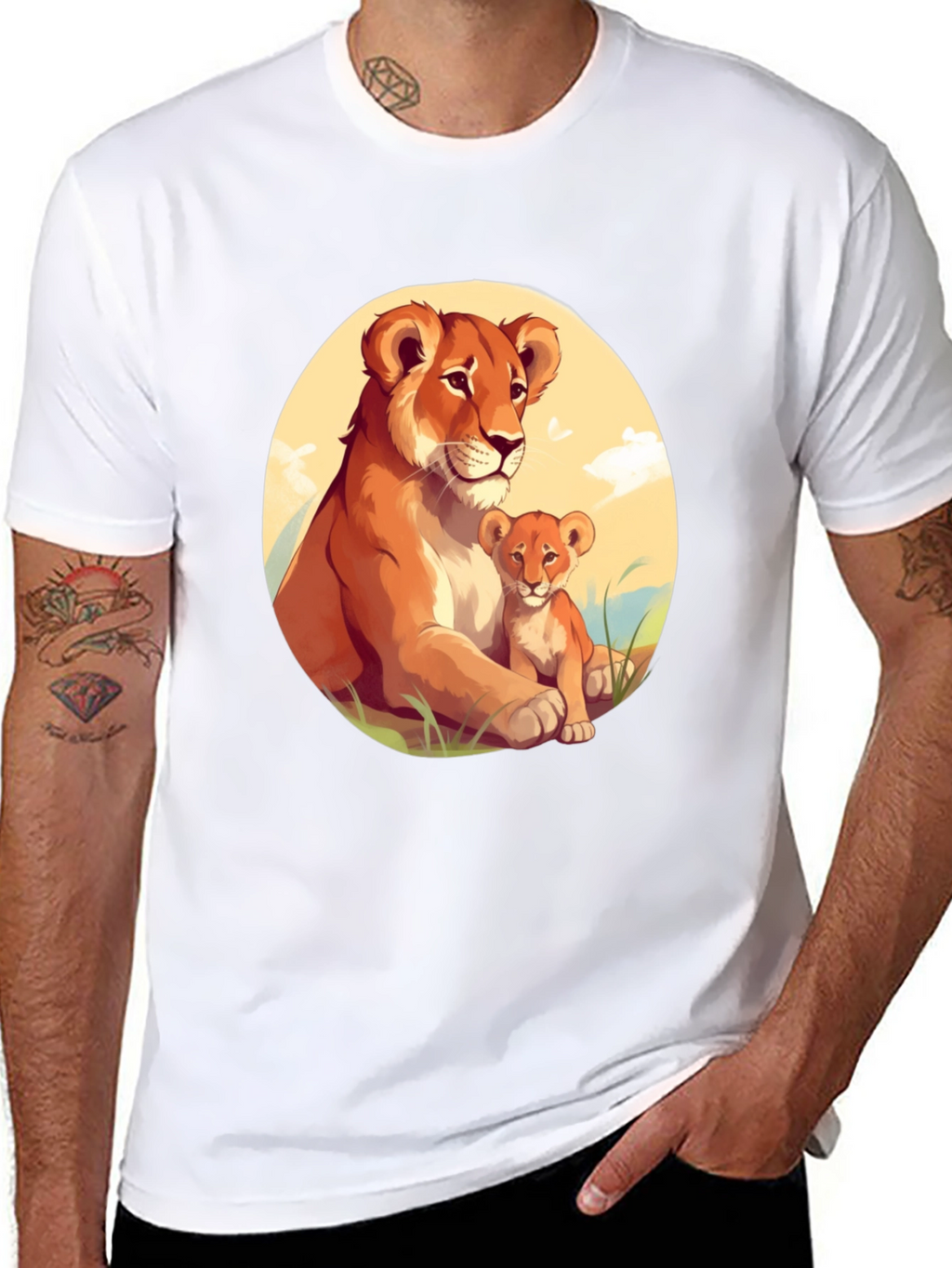Lioness & Cub Graphic Tee - Black