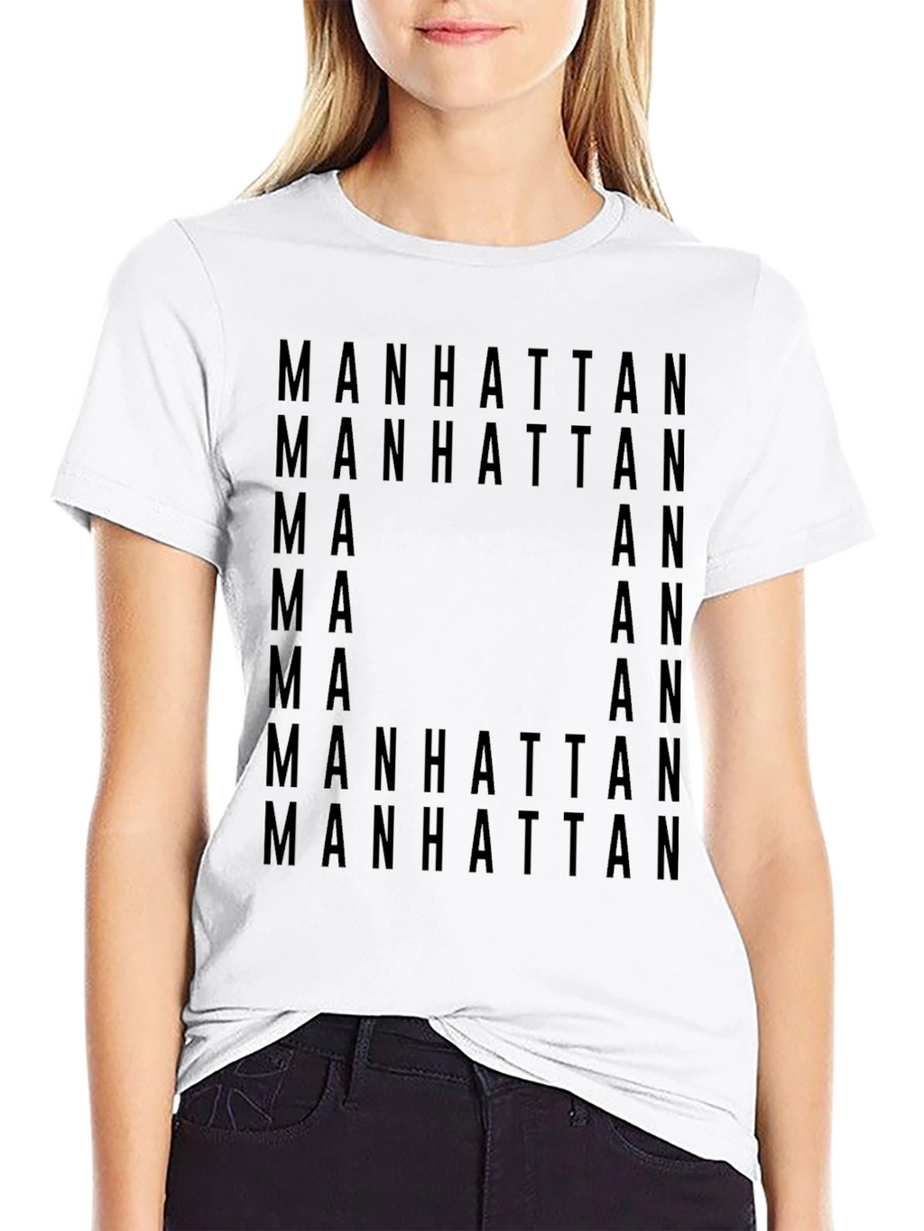 Manhattan Graphic Print Black T-Shirt