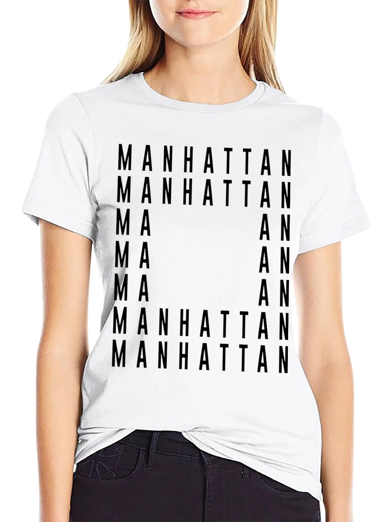 Manhattan Graphic Print Black T-Shirt